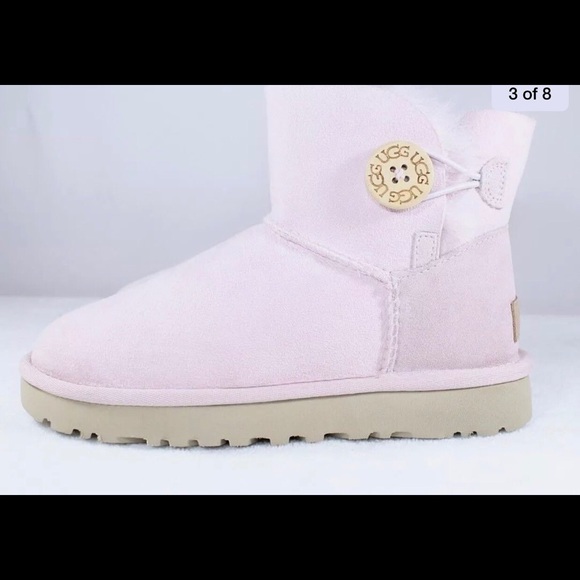 UGG Mini Bailey Button II Boots Seashell Pink - Picture 3 of 8